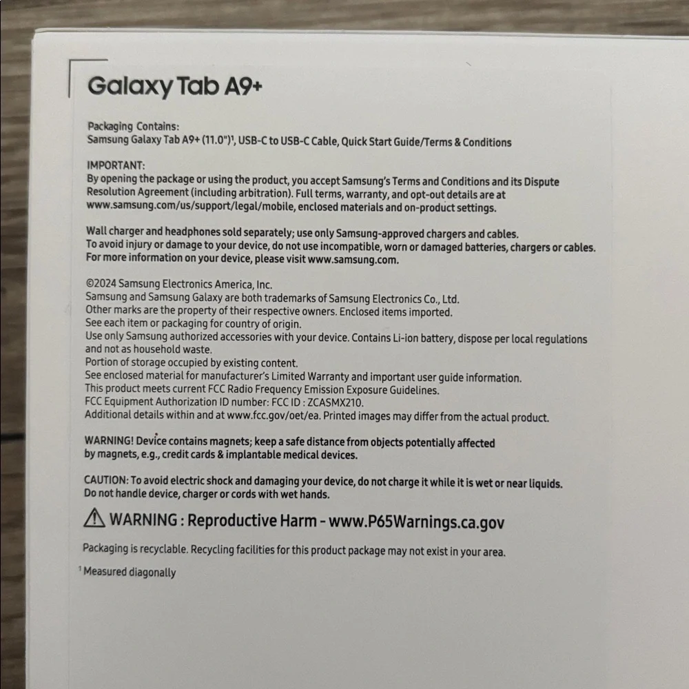 samsung galaxy tab A9+ in silver